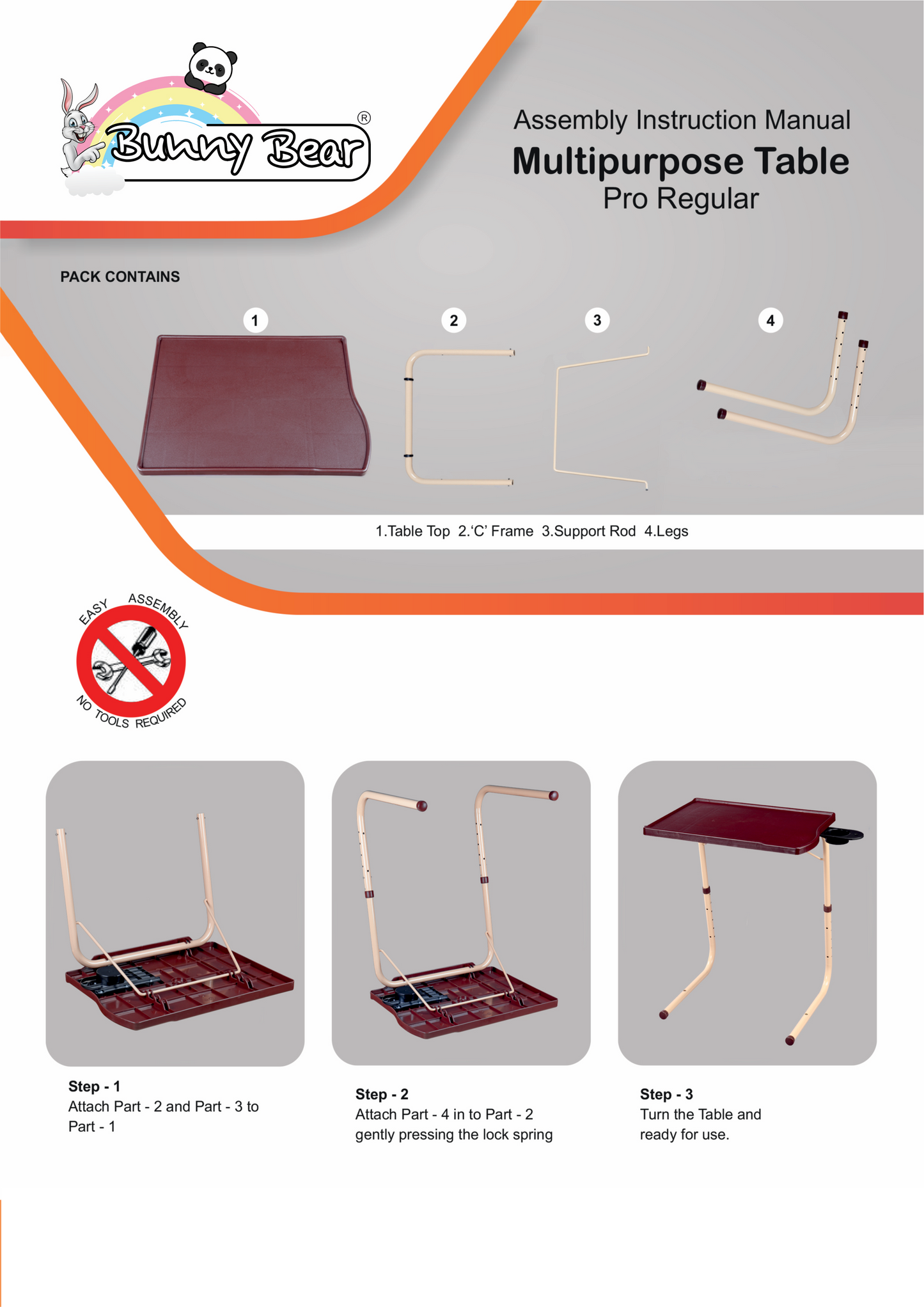TABLE BUDDY smart ® | Folding Table Mate With Cup Holder | Black