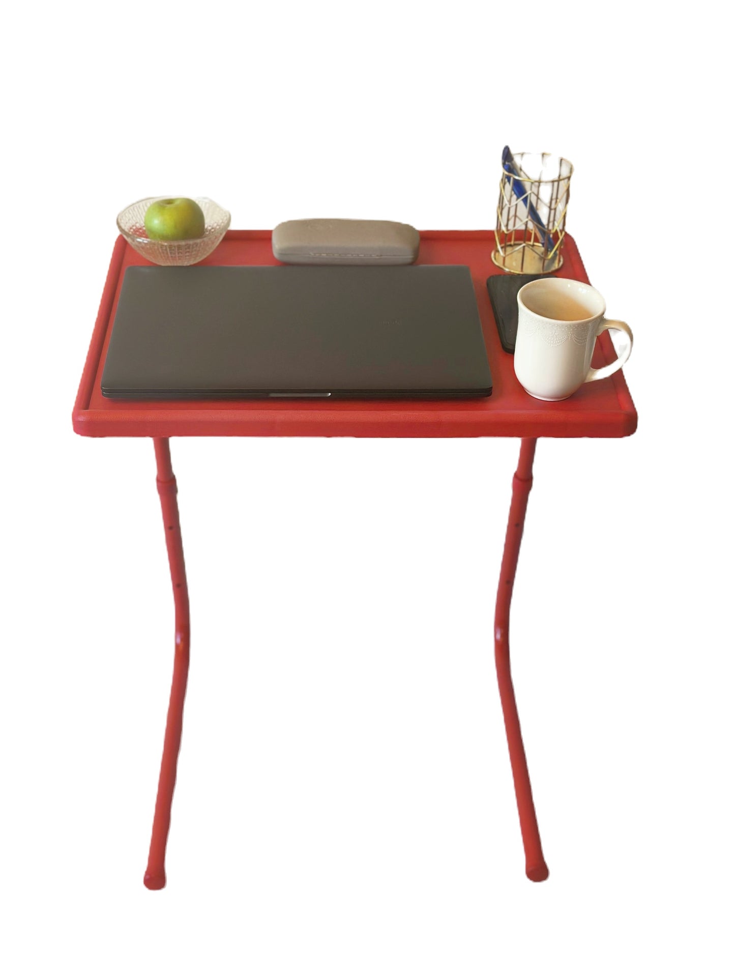 TABLE BUDDY ® | Adjustable Multi Position Portable Folding Table Mate | Cherry Red