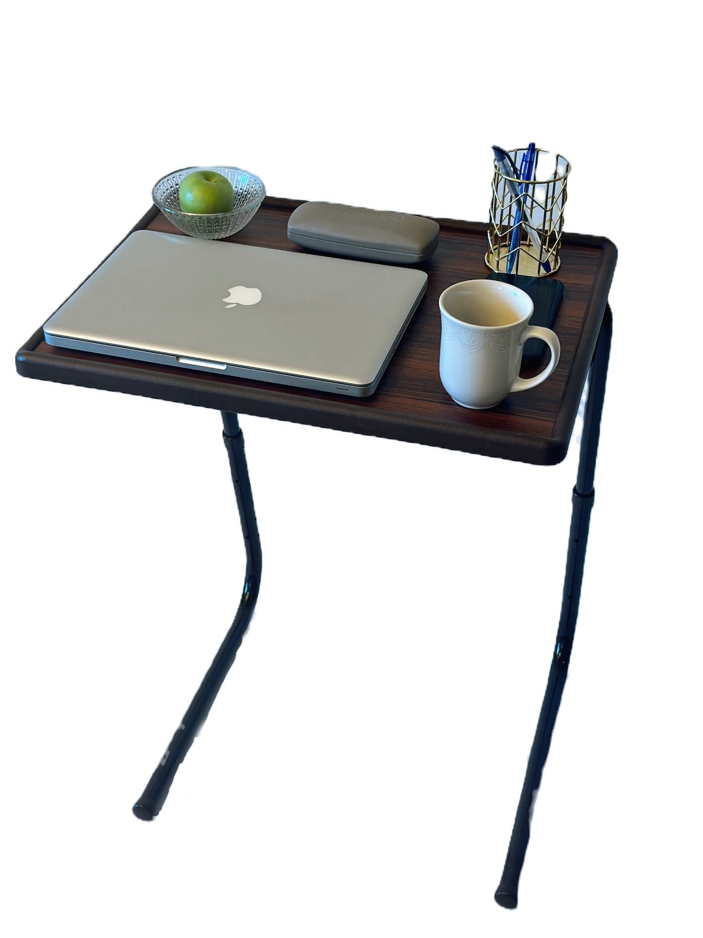 TABLE BUDDY ® | Adjustable Multi Position Portable Folding Table Mate | Rosewood