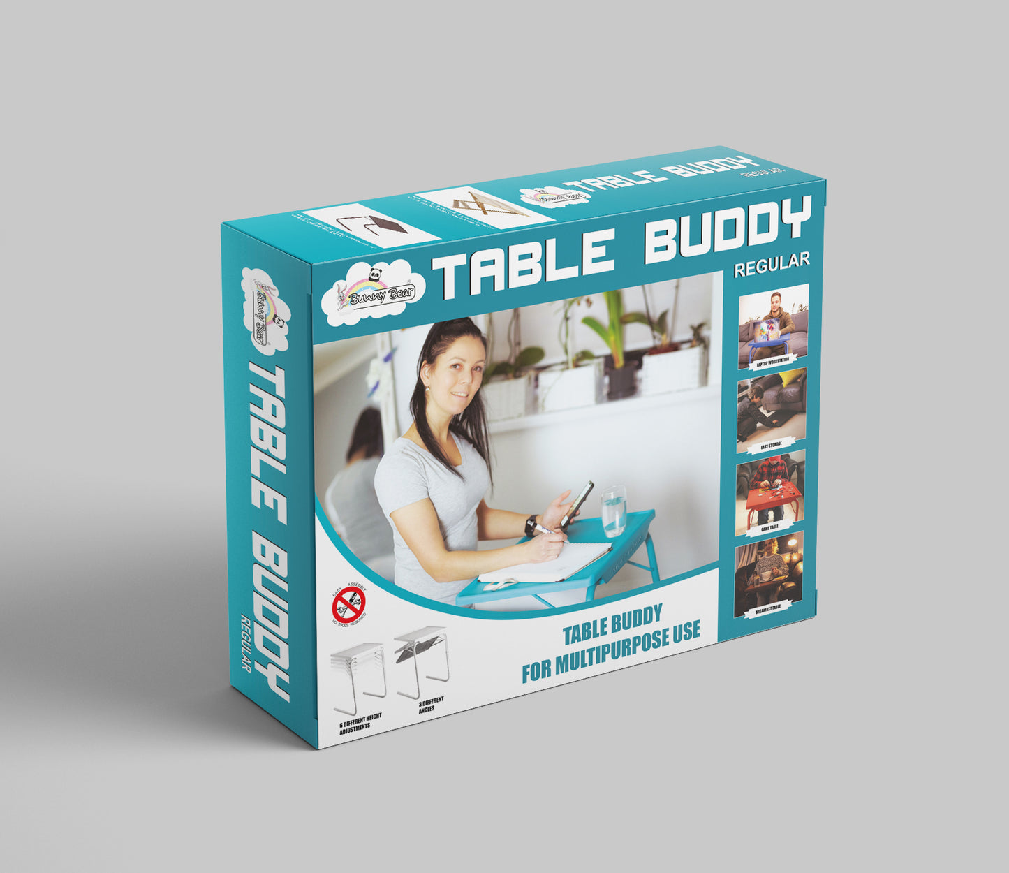 TABLE BUDDY ® | Adjustable Multi Position Portable Folding Table Mate  | Alder